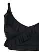 Bikini top with ruffles and removable pads, Black, Packshot image number 2
