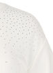 T-shirt with rhinestones and round neck, White, Packshot image number 2