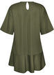 Short dress with a loose fit and ruffle hem, Green, Packshot image number 1