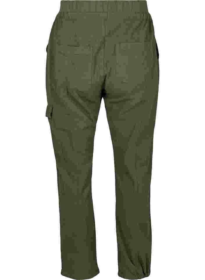 Loose cotton trousers, Ivy Green, Packshot image number 1