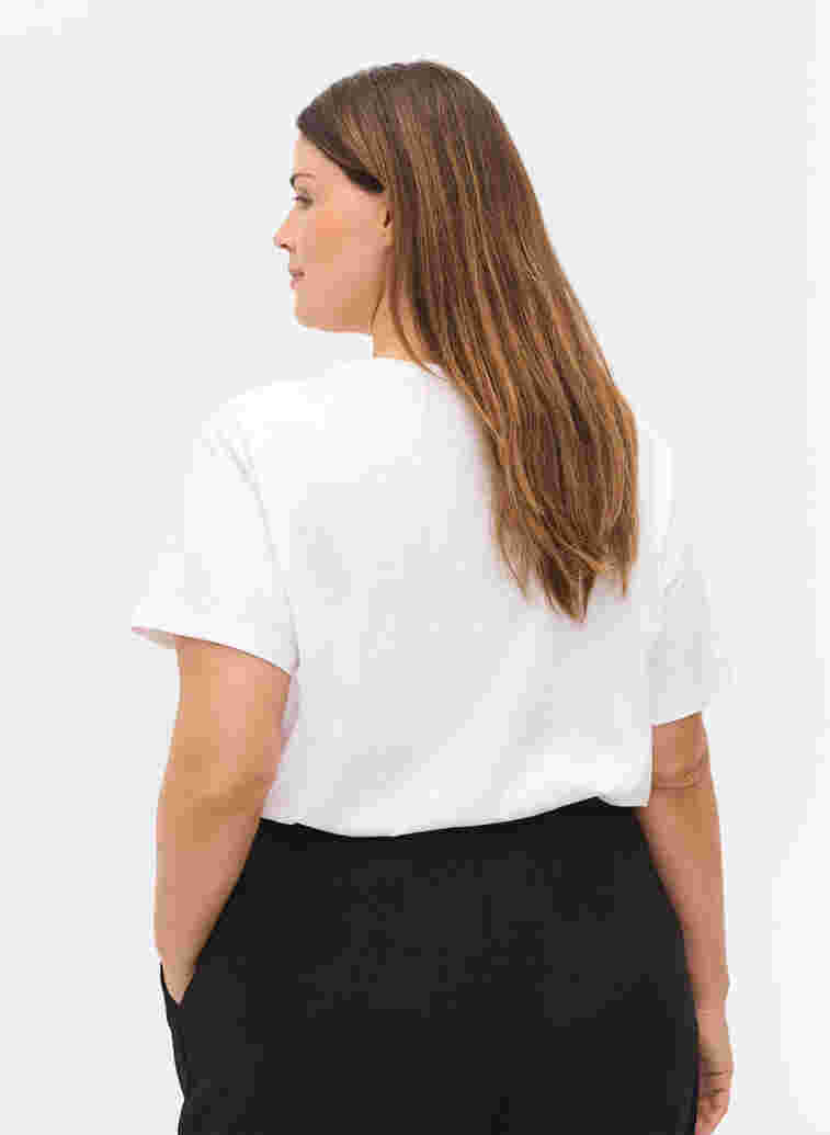 Basics cotton t-shirt 2-pack, Black/B White, Model image number 1