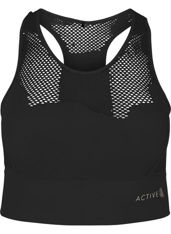 Seamless sports bra with holed pattern