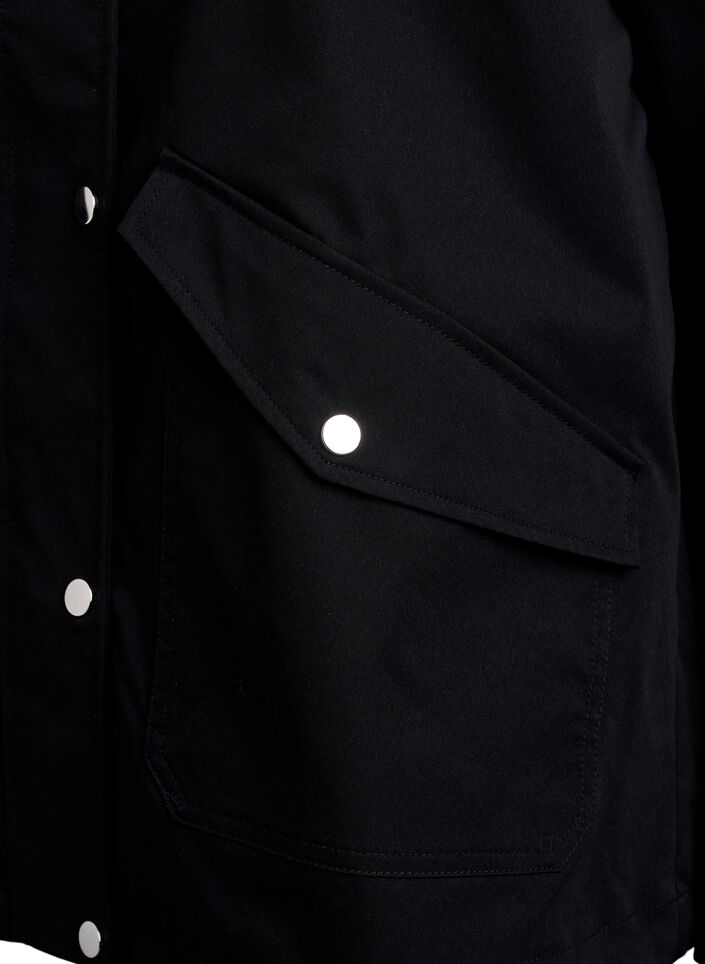 Short spring jacket with detachable hood, Black, Packshot image number 3