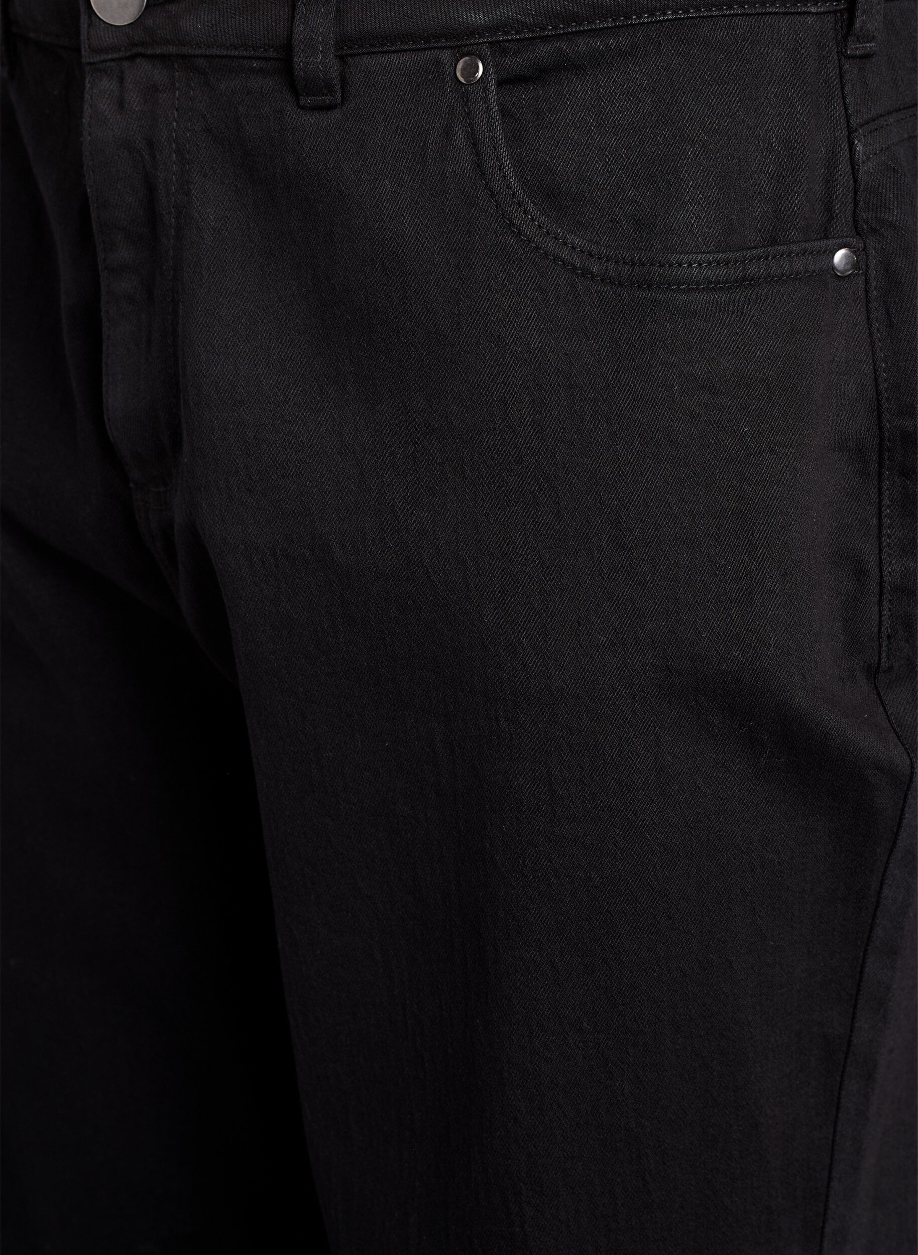 Zizzifashion Loose jeans with cropped length, Black, Packshot image number 2