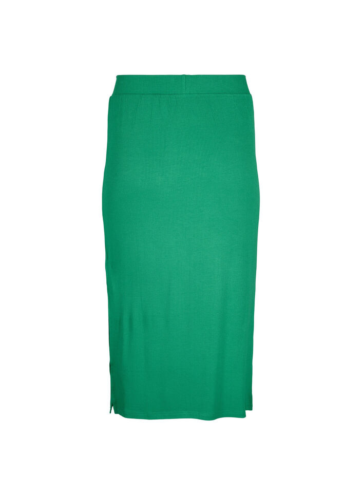 Slim fit midi skirt in viscose, Green, Packshot image number 1