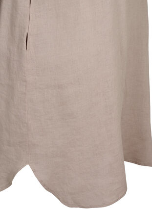 Short-sleeved dress in 100% linen, Sand, Packshot image number 3