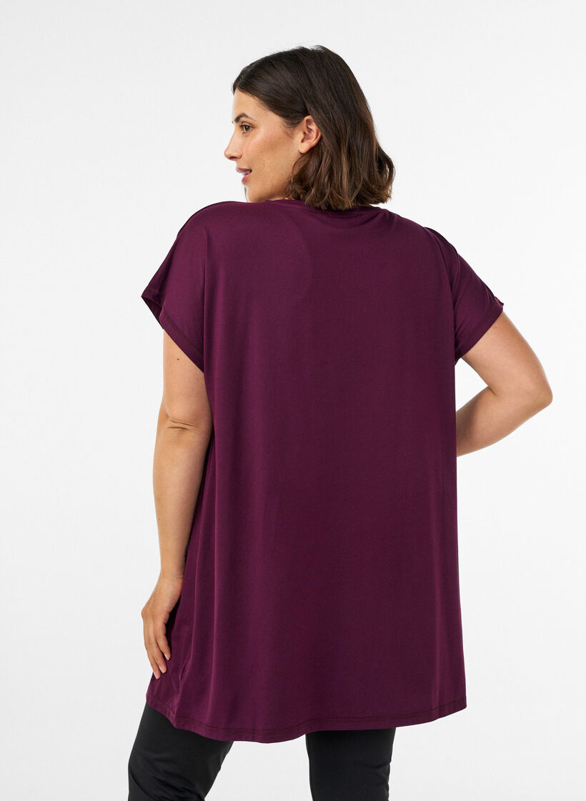 Long training t-shirt, Purple, Model image number 2