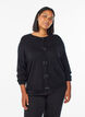 Cardigan with pearl-embroidered bows and press studs, Black, Model image number 0
