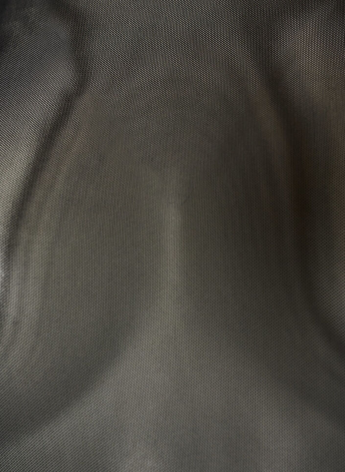 Mesh top with short sleeves and round neck, Black, Packshot image number 2