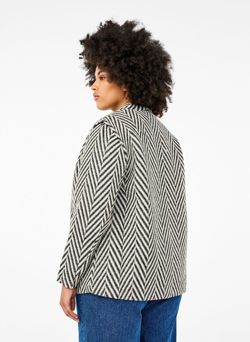 Patterned jacket, Black w. White, Model image number 1