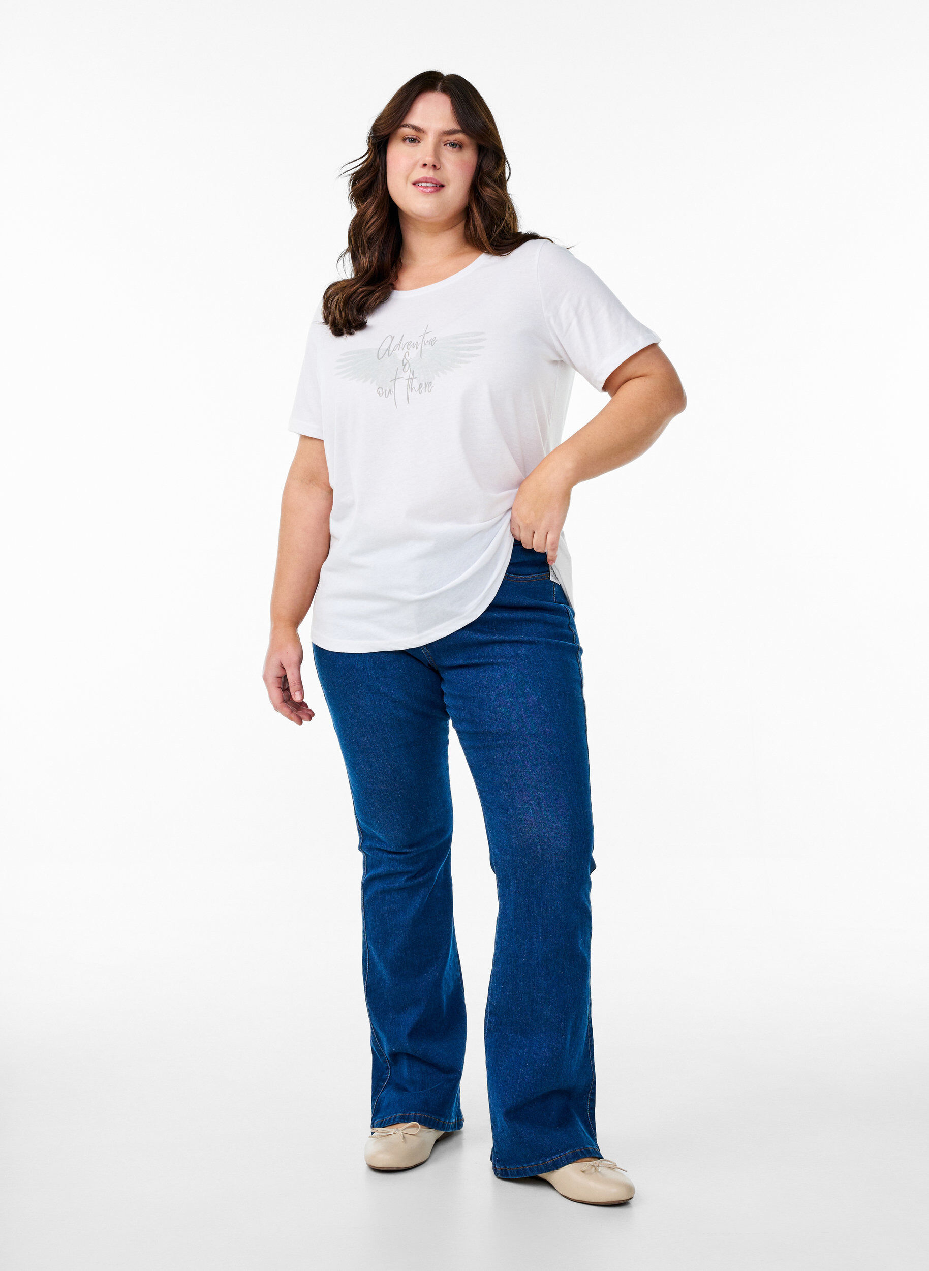 Zizzifashion FLASH - T-shirt with motif, White, Model image number 1