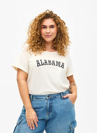 Cotton T-shirt with text, Antique W. Alabama, Model
