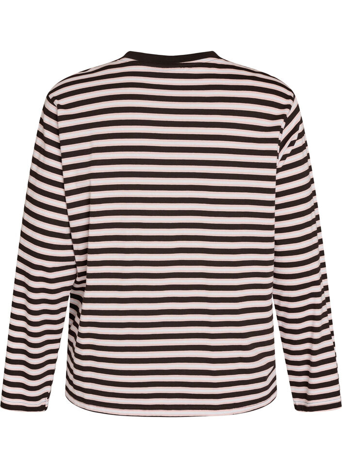 Basic t-shirt with long sleeves, Pink, Packshot image number 1