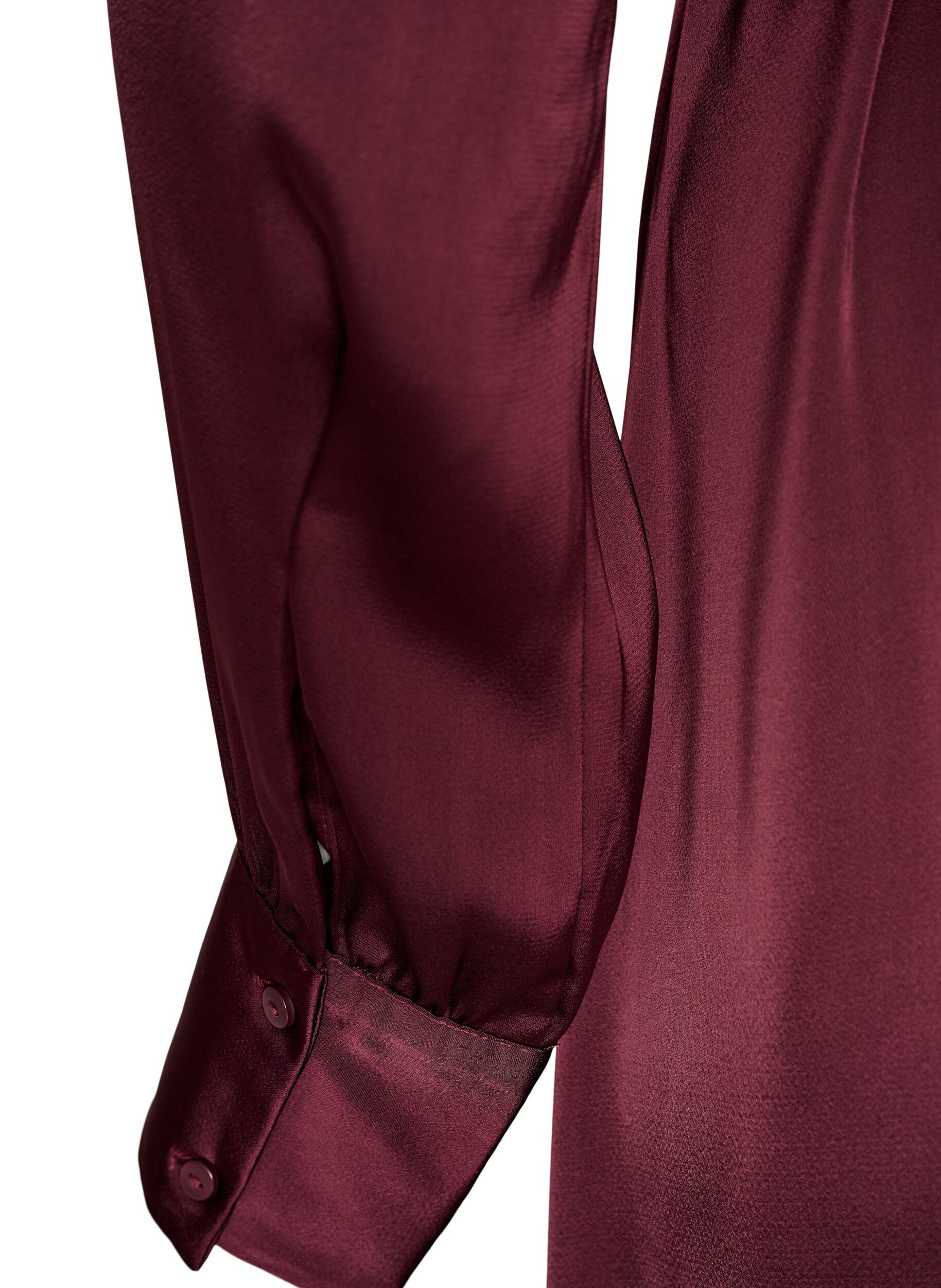 ZizzifashionSatin shirt dress with a tie-belt, Red, Packshot image number 3