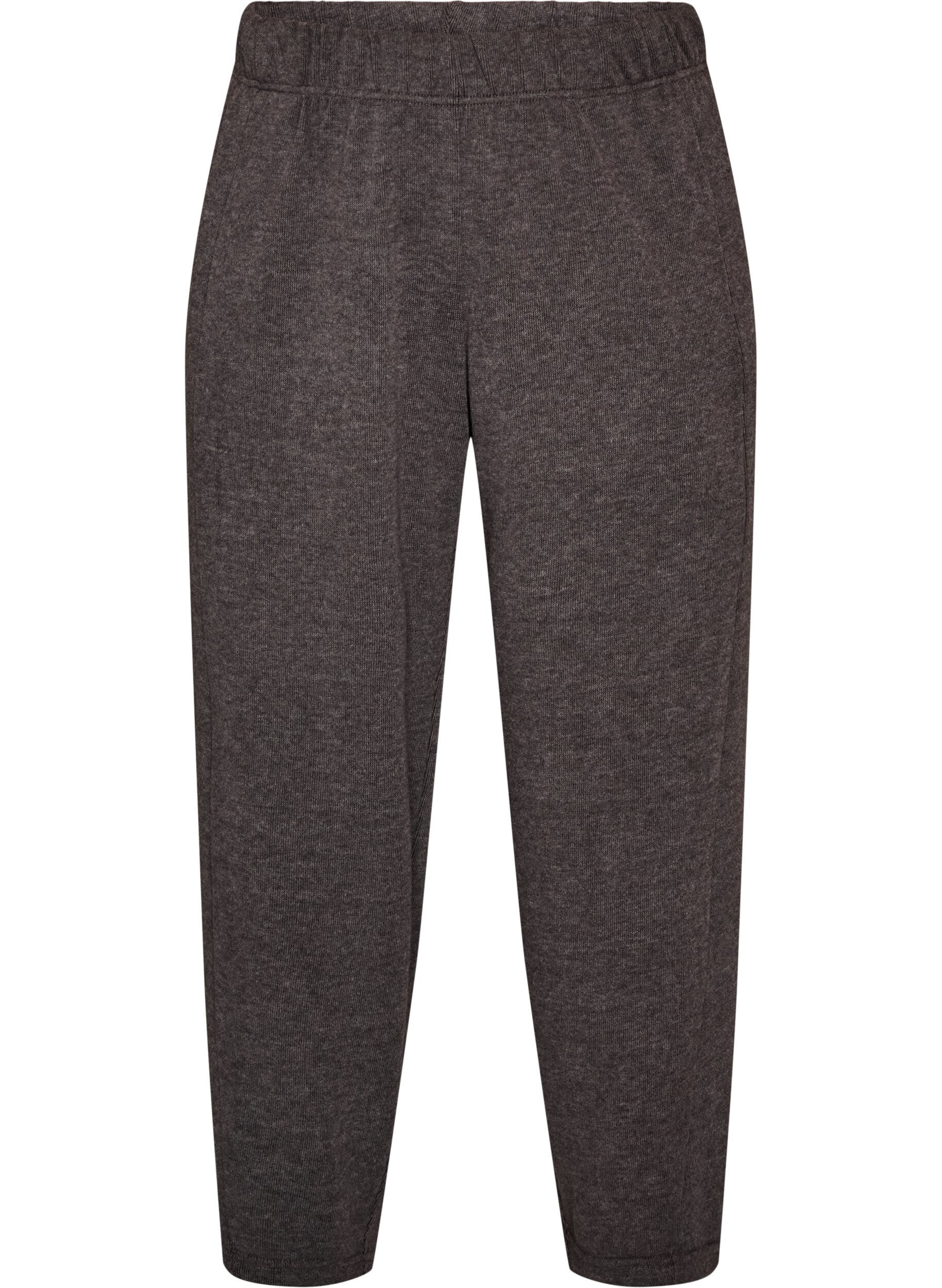 ZizzifashionJersey trousers with a barrel fit and high waist, Dark Grey, Packshot image number 0