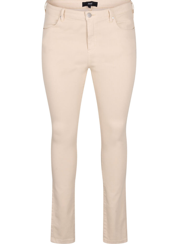 High waisted Amy jeans with super slim fit, Oatmeal, Packshot image number 0