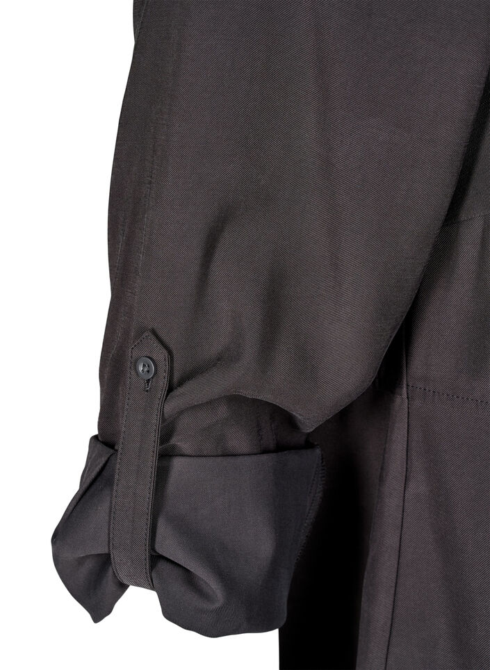 FLASH - Shirt with collar and roll-up sleeves, Dark Grey, Packshot image number 3