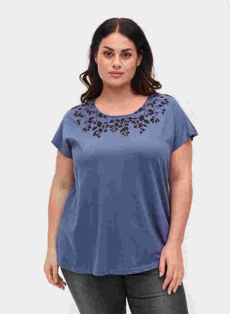 Cotton t-shirt with print details, Vintage Ind mel Leaf, Model image number 0