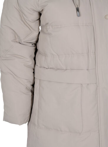 Winter jacket with hood and pockets, Moon Rock, Packshot image number 3
