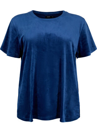 Velour T-shirt, Insignia Blue, Packshot image number 0