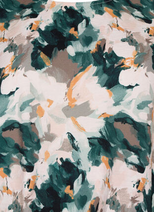 Viscose smock blouse with print, Duck Gr. Forest AOP, Packshot image number 2