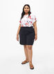 Floral viscose blouse with short sleeves, White AOP flower, Model image number 2