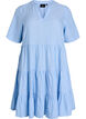 Knee-length A-line dress in linen and viscose, Light Blue, Packshot image number 0