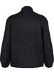 Knitted blouse with rhinestones and a high neckline, Dark Grey Melange, Packshot image number 1