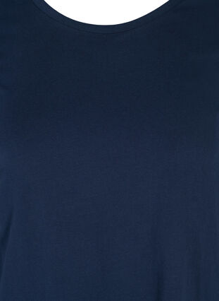 Basic t-shirt with 3/4 length sleeves, Navy Blazer, Packshot image number 2
