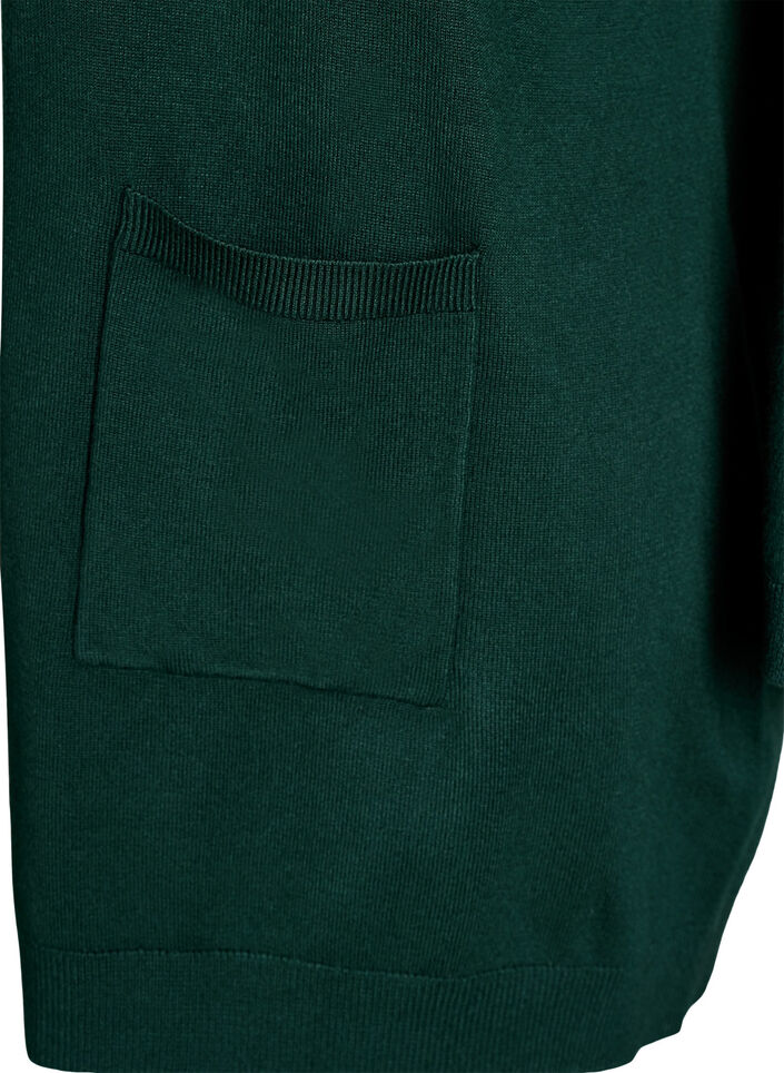 Long knitted cardigan in a viscose blend, Green, Packshot image number 2
