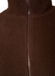 Teddy jacket with eyelet embroidery trim and high collar, Brown, Packshot image number 2