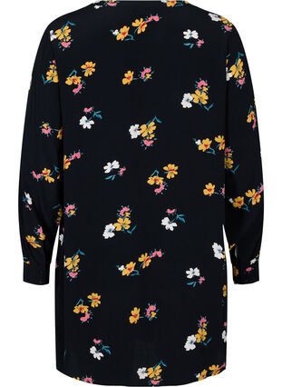 Viscose tunic with print, Black Flower, Packshot image number 1