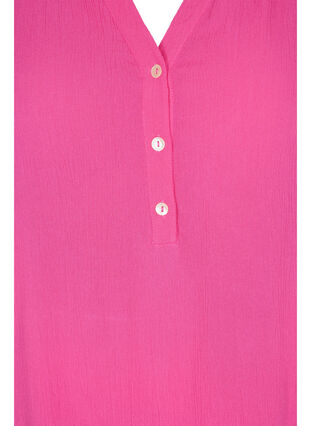 Viscose tunic with V-neck and buttons, Magenta, Packshot image number 2