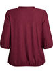 Blouse with texture and 3/4 sleeves, Red, Packshot image number 1