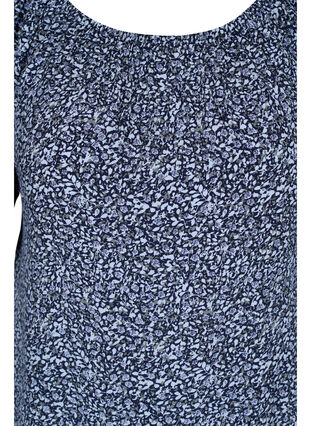 Short-sleeved blouse with floral print, Blue Flower Mix , Packshot image number 2