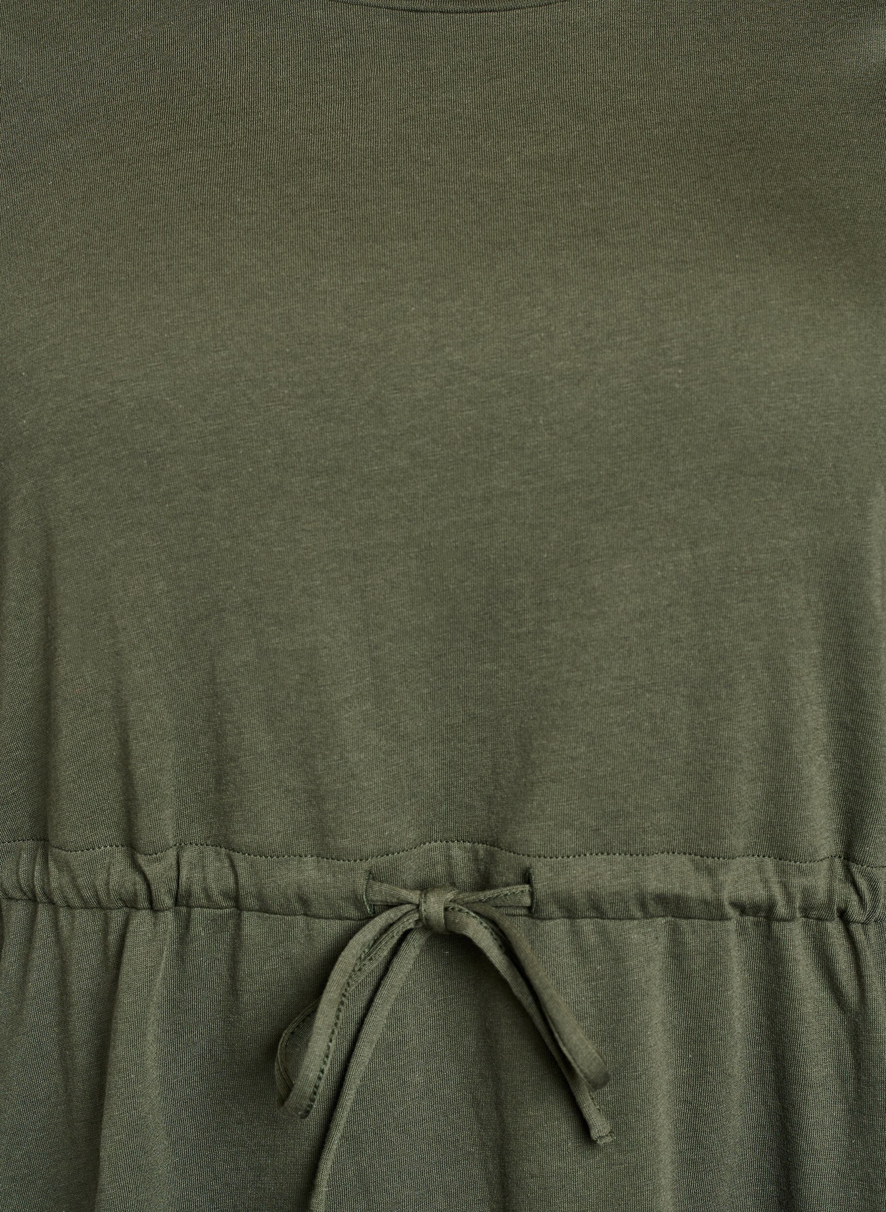 Zizzifashion FLASH - Short T-shirt dress with tie belt, Green, Packshot image number 2