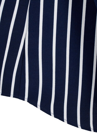 Shirt blouse with v-neck and print, Maritime Blue Stripe, Packshot image number 3