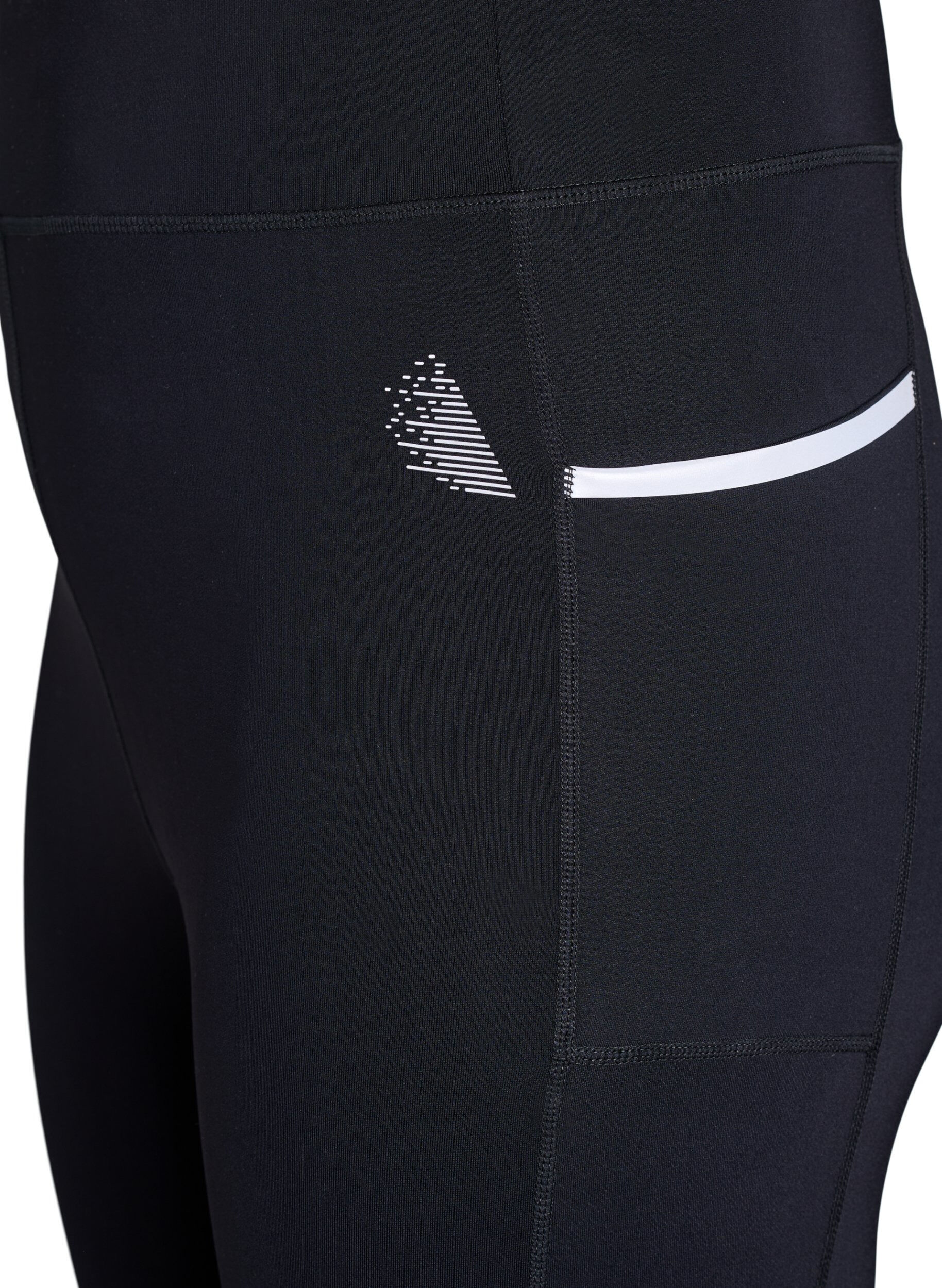 Zizzifashion Running tights with light compression and side pockets, Black, Packshot image number 2