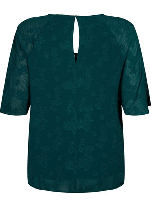 Short-sleeved blouse with structure, Ponderosa Pine, Packshot image number 1