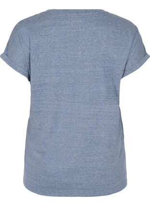 Marled cotton t-shirt, Navy Blazer melange, Packshot image number 1