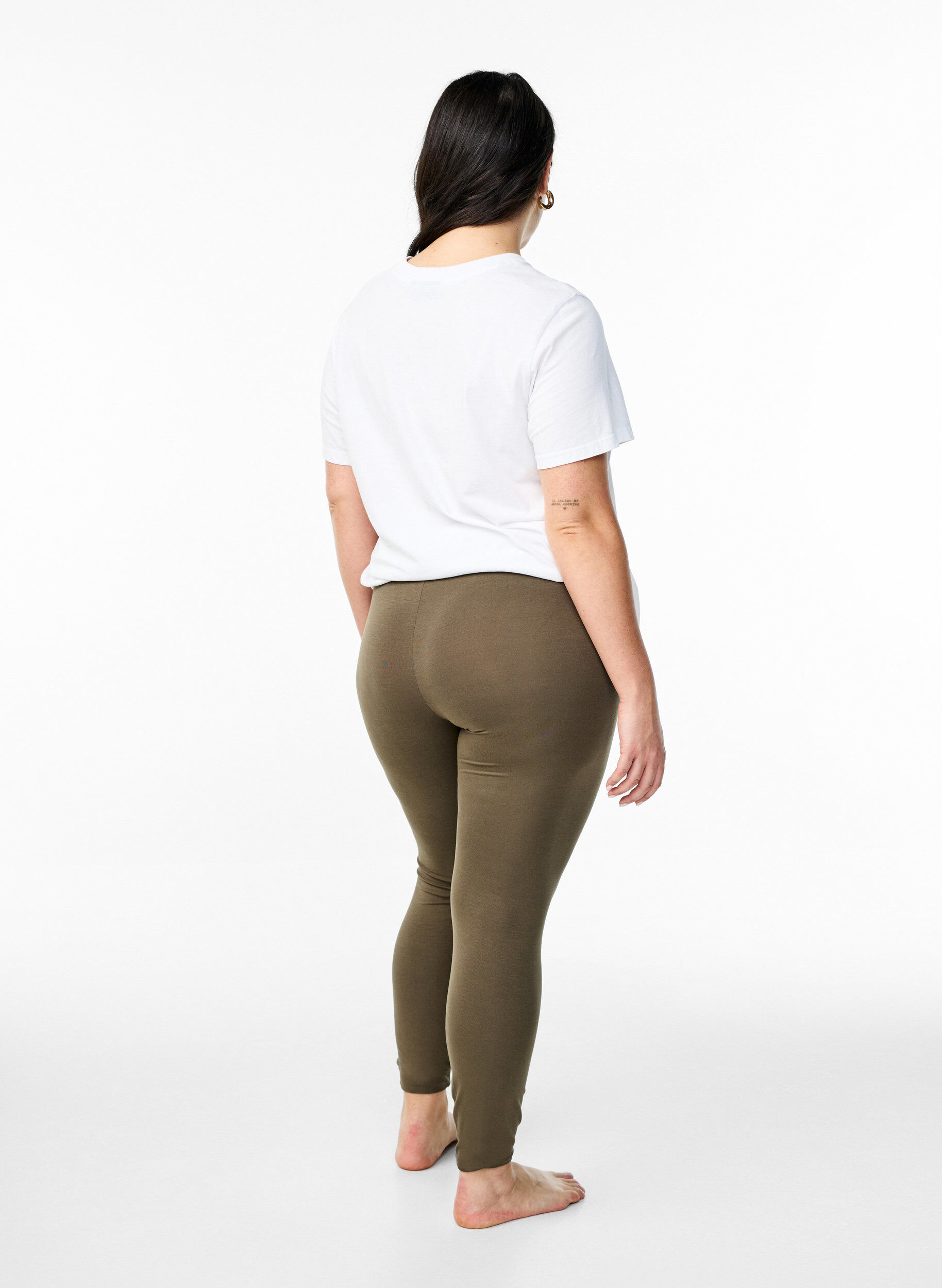 ZizzifashionBasic leggings in viscose, Green, Model image number 2