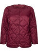 Quilted jacket with press studs and round neck, Dark Bordeaux, Packshot image number 0