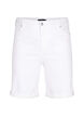 Tight fitting denim shorts with a high waist, Bright White, Packshot image number 0