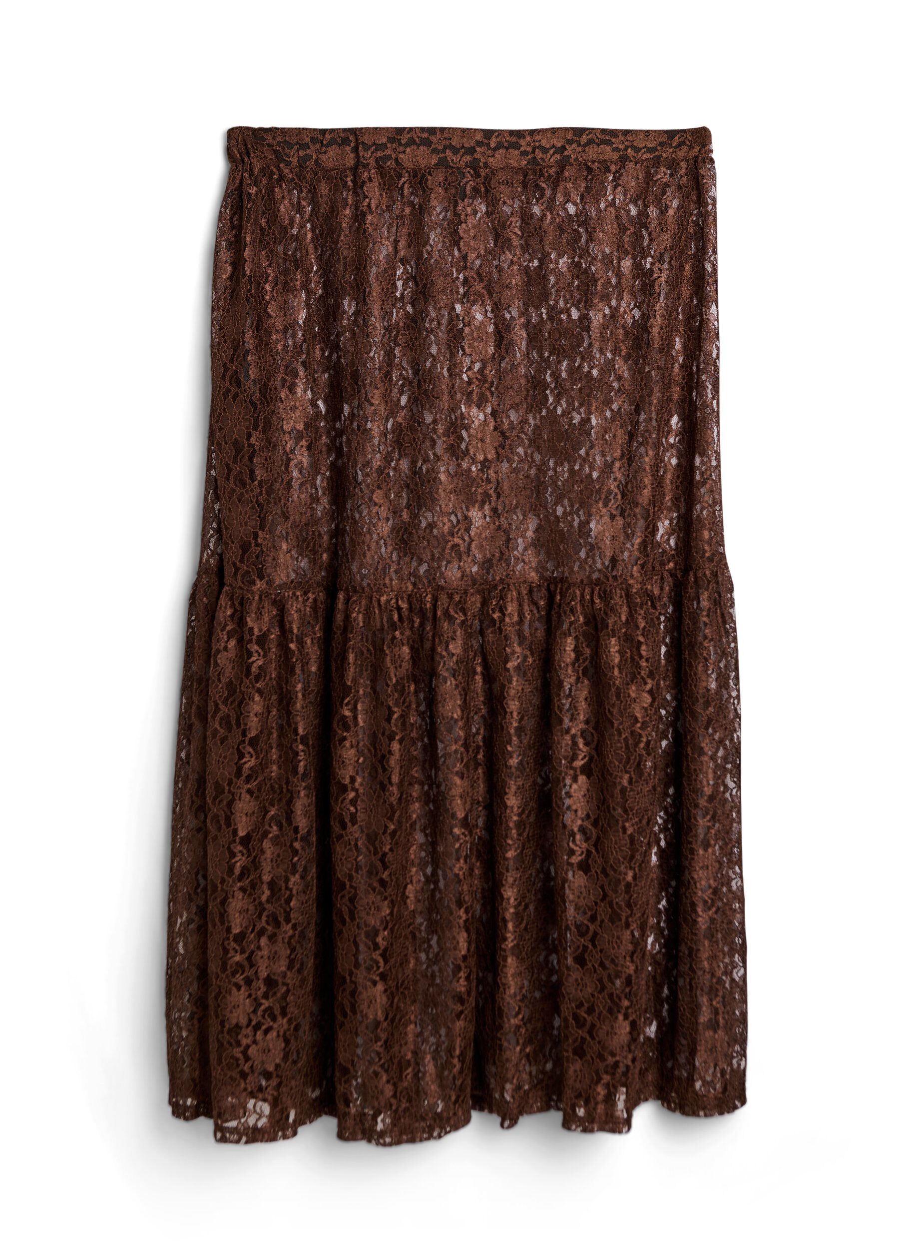Zizzifashion Maxi lace skirt, Brown, Packshot image number 1