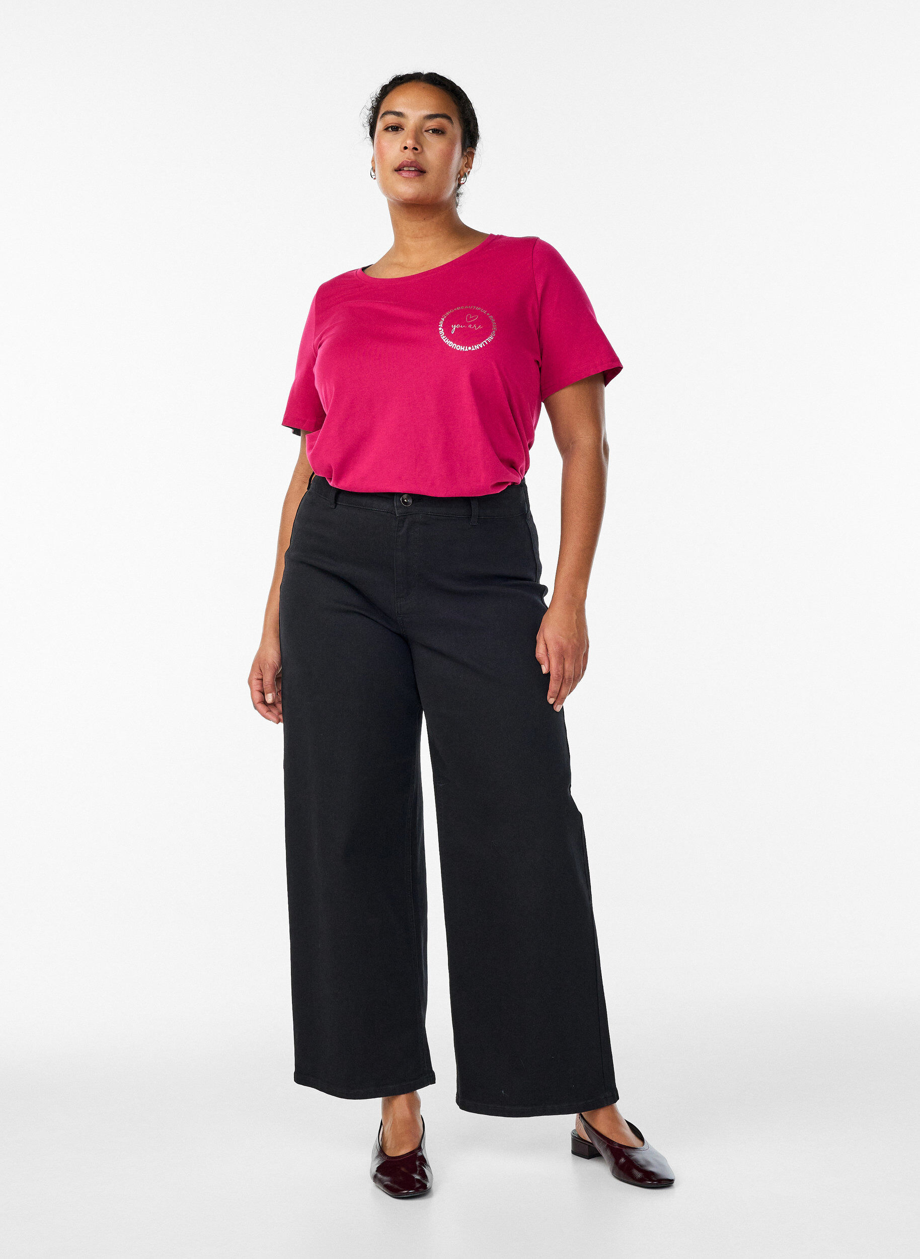ZizzifashionT-shirt with motif, Red, Model image number 1
