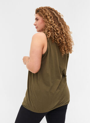 Top with lace trim, Ivy green, Model image number 2