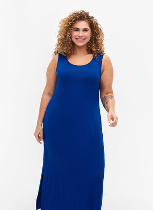 Sleeveless ribbed dress in viscose, Surf the web, Model image number 2