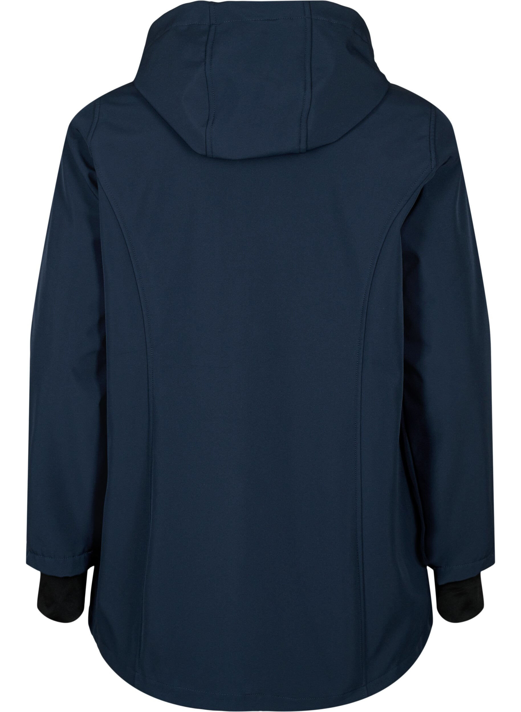 ZizzifashionShort softshell jacket with detachable hood, Blue, Packshot image number 1