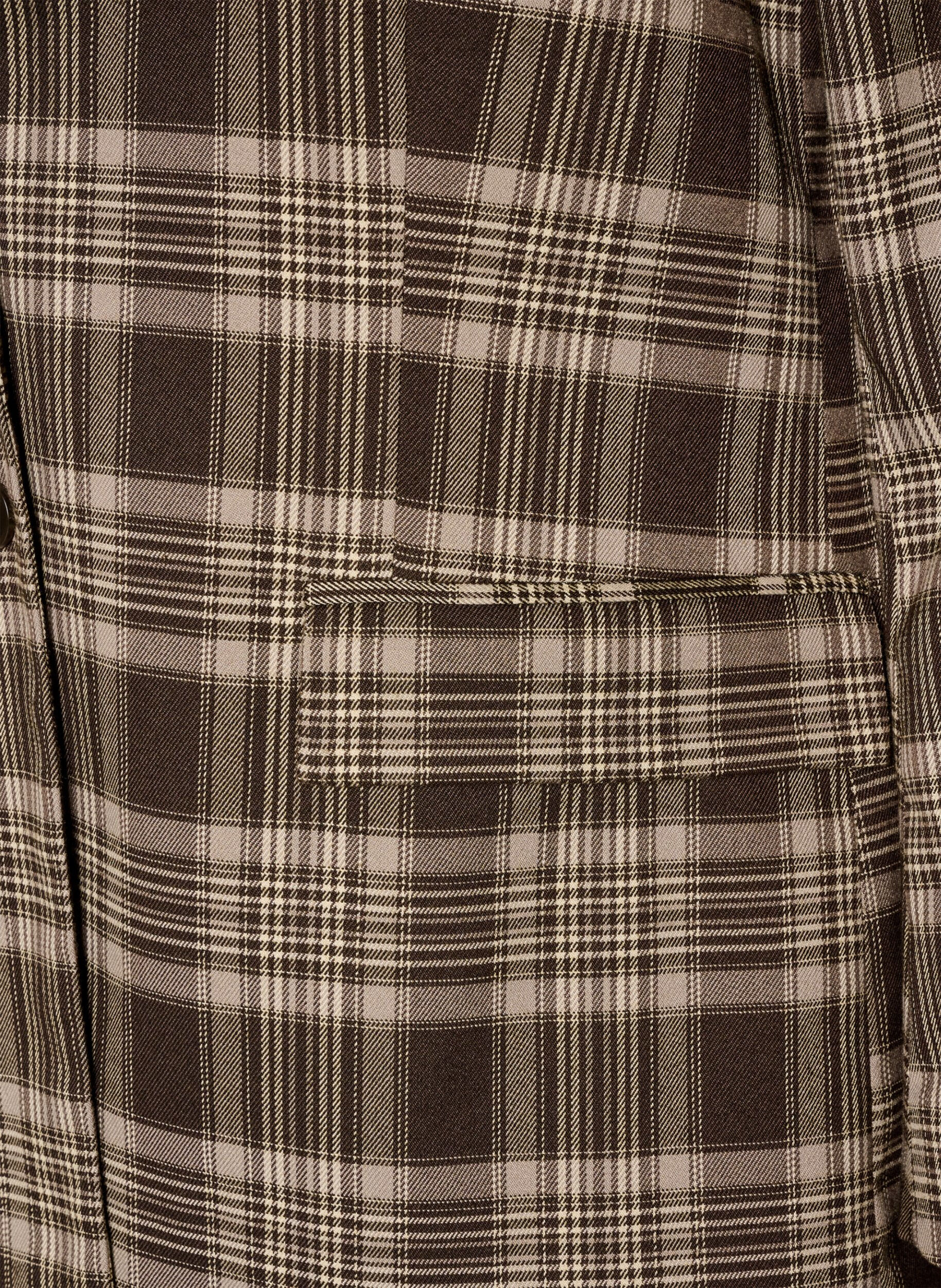 ZizzifashionChecked blazer with pockets and back vent, Brown, Packshot image number 3