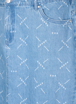 Denim skirt with a pattern, Light blue denim, Packshot image number 2
